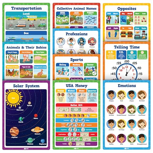 Educational Learning Posters for Toddlers 1 (20 Count)