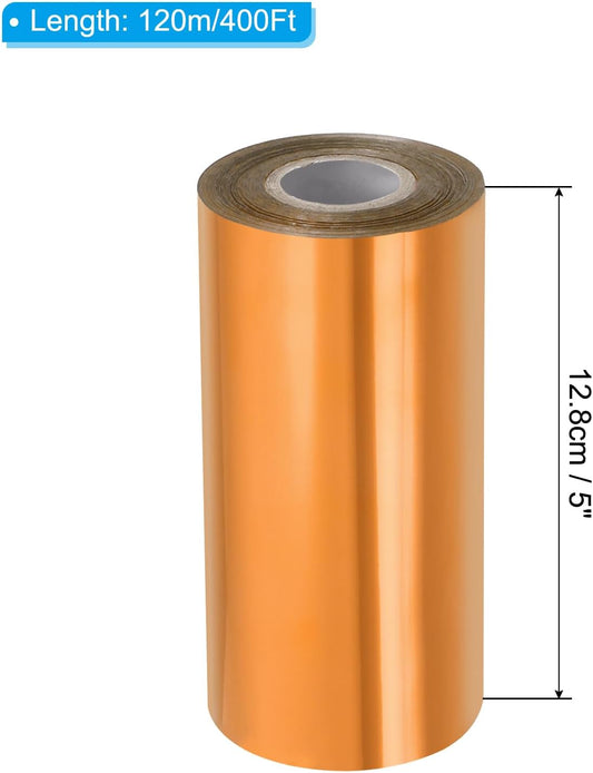 PATIKIL 5"x400Ft Hot Stamping Foil Paper, Heat Transfer Hot Stamping Paper Foil Roll for Leather DIY Logo Decor Craft Gift Package Scrapbook Card, Light Bronze