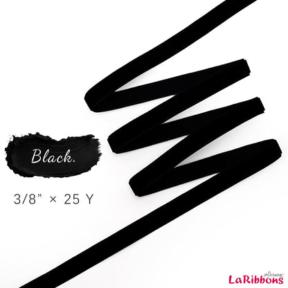 LaRibbons Thin Velvet Ribbon 3/8 Inch x 25 Yards, Black Velvet Ribbon for Christmas Tree, Gift Wrapping, Wreath Bow, Outdoor Decoration - Crafty Corner