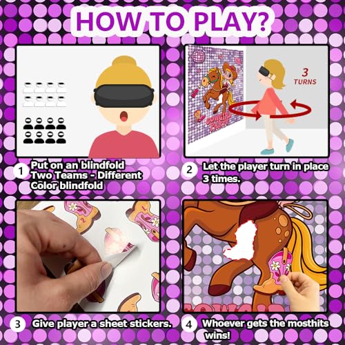 Western Cowgirl Birthday Party Games for Kids Pin The Boot on The Cowgirl Game for Western Rodeo Disco Birthday Party Decorations Favors Supplies