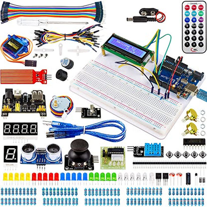 Starter Kit with Breadboard Power Supply Compatible with Arduino IDE