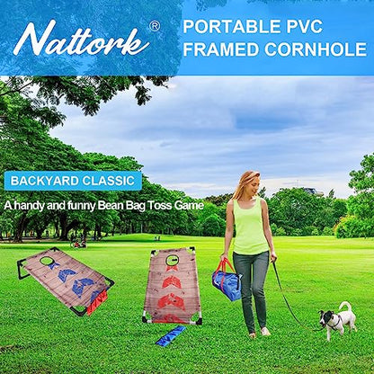 Portable Collapsible Cornhole Set with 2 Cornhole Boards