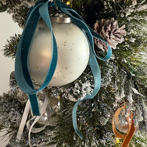 Teal Blue Thin Velvet Ribbon