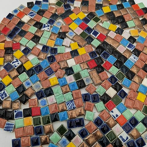 500g 1.1lb Random Color Irregular Ceramics Mosaic Tiles (16 Ounce)