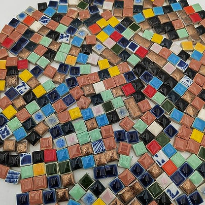 500g 1.1lb Random Color Irregular Ceramics Mosaic Tiles (16 Ounce)