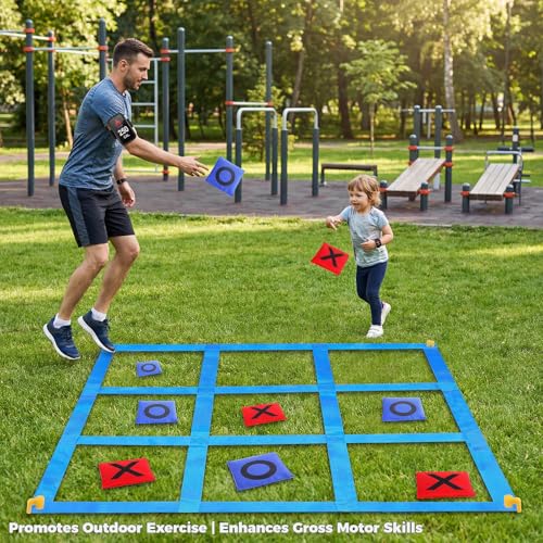 Outdoor Giant Tic Tac Toe Bean Bag Toss Games for Kids Adults Family