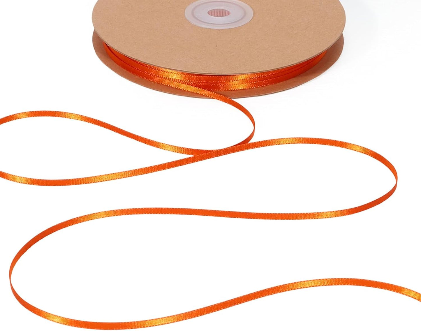 LaRibbons Orange Satin Ribbon 1/8 Inch 100 Yards Thin Luxury Double Faced Russet Orange Silk Ribbon for Flower Bouquet Crafts Gift Wrapping Wedding Fall Decoration - Crafty Corner