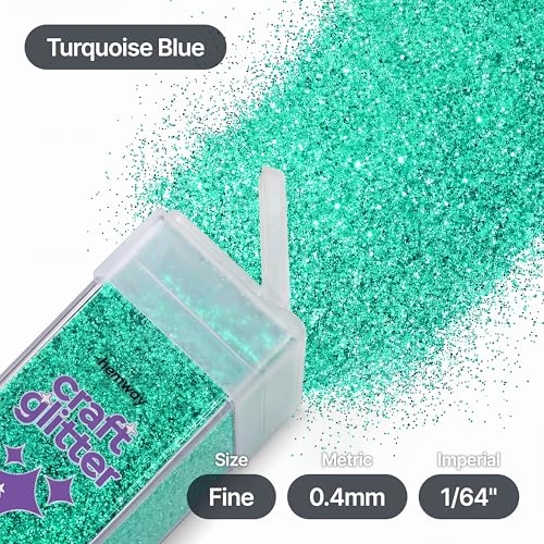 Craft Glitter Shaker Turquoise Blue 130g Fine (3.8 Ounce)