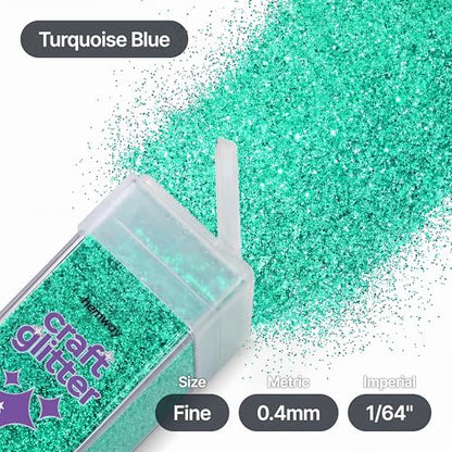Craft Glitter Shaker Turquoise Blue 130g Fine (3.8 Ounce)