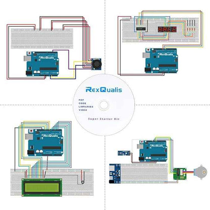 REXQualis Super Starter Kit Based on Arduino UNO R3 with Tutorial and Controller Board Compatible with Arduino IDE