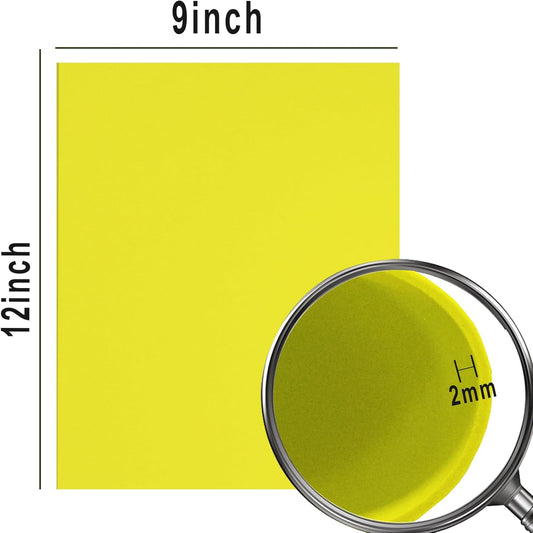 QIDIWIN EVA Foam Craft Sheets - 9x12 Inch 2mm Thick Versatile Non-Adhesive Foam for DIY, Cosplay, Scrapbooking, Classroom Projects - Durable, Flexible, Perfect for Crafting, 12 Pack(Yellow) - Crafty Corner