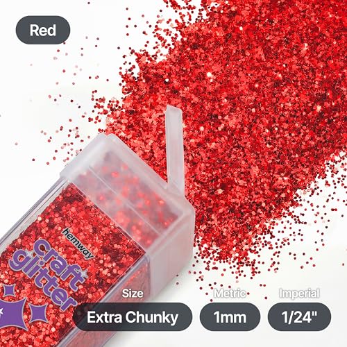 Craft Glitter Shaker Red 110g Extra Chunky (3.8 Ounce)