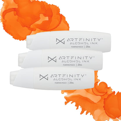 Alcohol Inks 3 Pack - Vibrant, Professional, Dye-Based Alcohol Inks for Artfinity Alcohol Markers, Artists, Drawing, & More! - Pumpkin Peach YR3-35