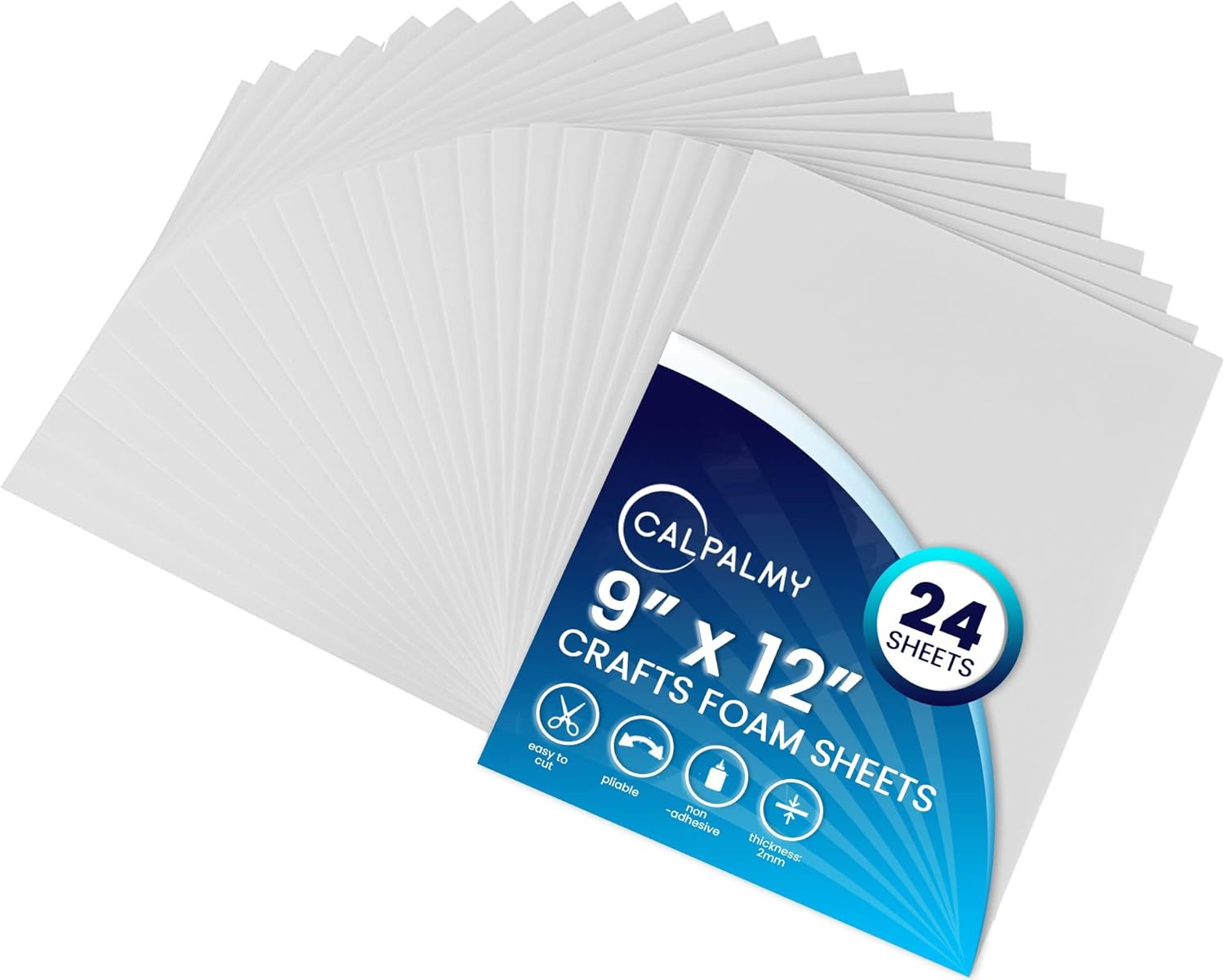 24 Ct Sheets White EVA Cosplay Foam in 9” x 12’’ Sheets; High Density Thick Foam 85 kg/m³, 2mm (1/12”); Great for Costumes, Props, Armor, Masks, Arts and Crafts Projects - Crafty Corner