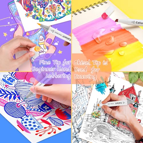 Alcohol Markers 24 Colors Coloring Markers Fine & Chisel Dual Tip