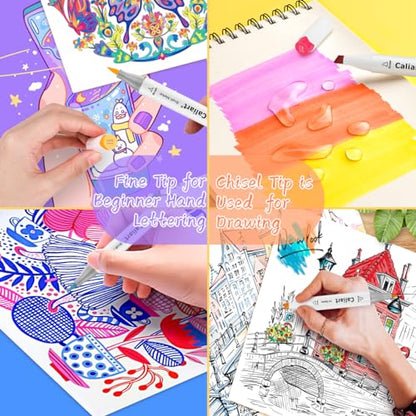 Alcohol Markers 24 Colors Coloring Markers Fine & Chisel Dual Tip