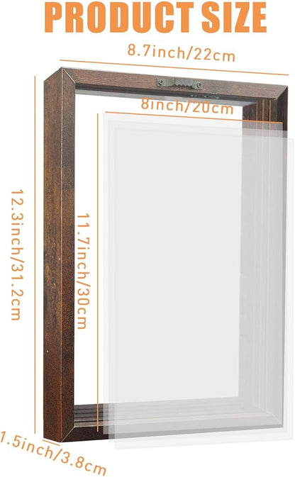 XQC Family Handprint Kit - DIY Craft Keepsake Frame with Clear Boards, Unique Gift for New Families & Pets (Brown)