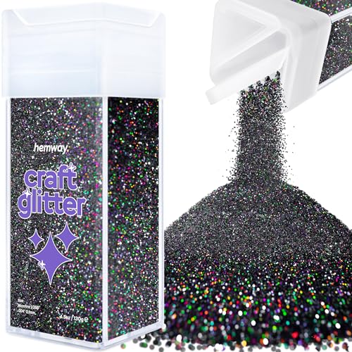 Craft Glitter Shaker Black Holographic 130g Microfine (4.6 Ounce)