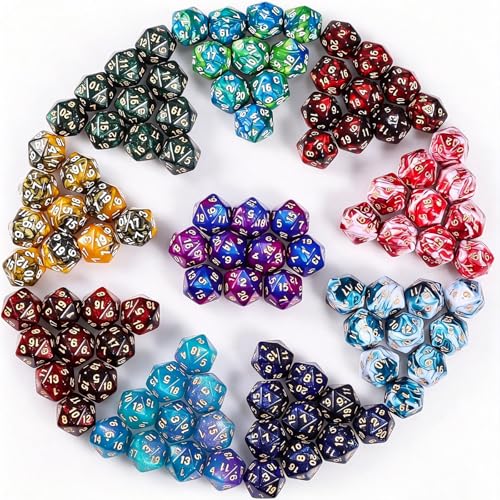 100pcs Dual Color D20 Dice Set (100 Count)