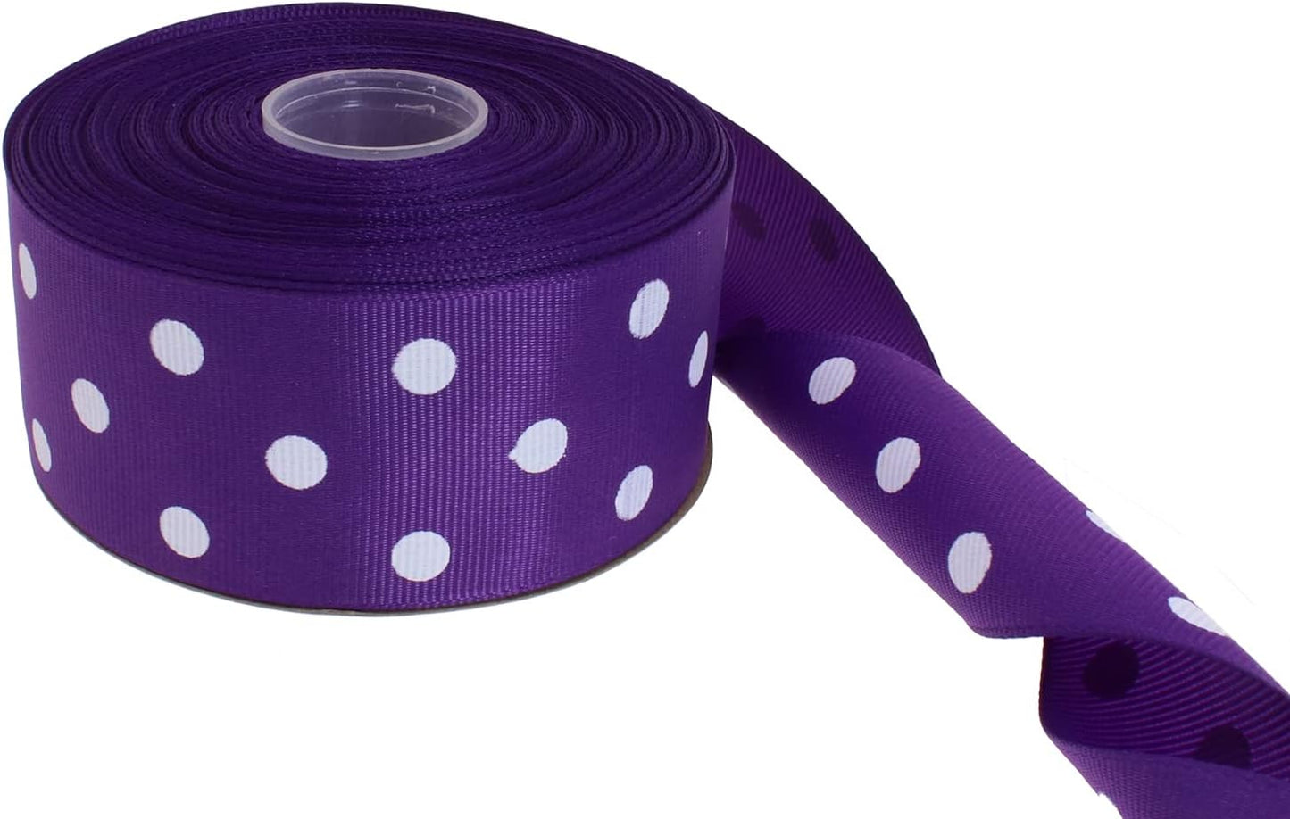 Polka Dot Grosgrain Ribbon 25 Yard Each Roll 100% Polyester (1/1-2", Purple) - Crafty Corner