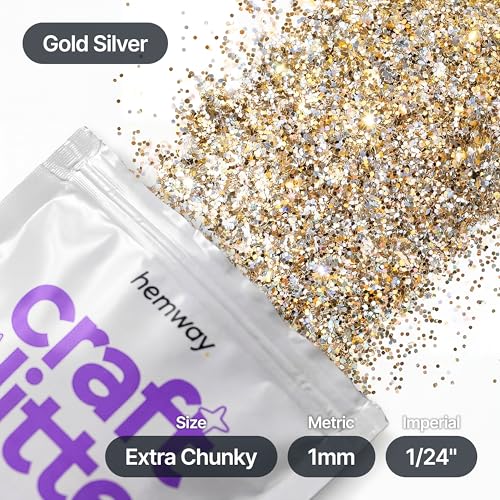 Craft Glitter Gold Silver 100g Extra Chunky Glitter (3.5 Ounce)