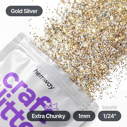 Craft Glitter Gold Silver 100g Extra Chunky Glitter (3.5 Ounce)