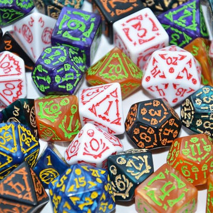Double Colors Polyhedral Dice Sets with Pouches for D&D DND RPG MTG Dungeon and Dragons Table Board Roll Playing Games D4 D6 D8 D10 D% D12 D20
