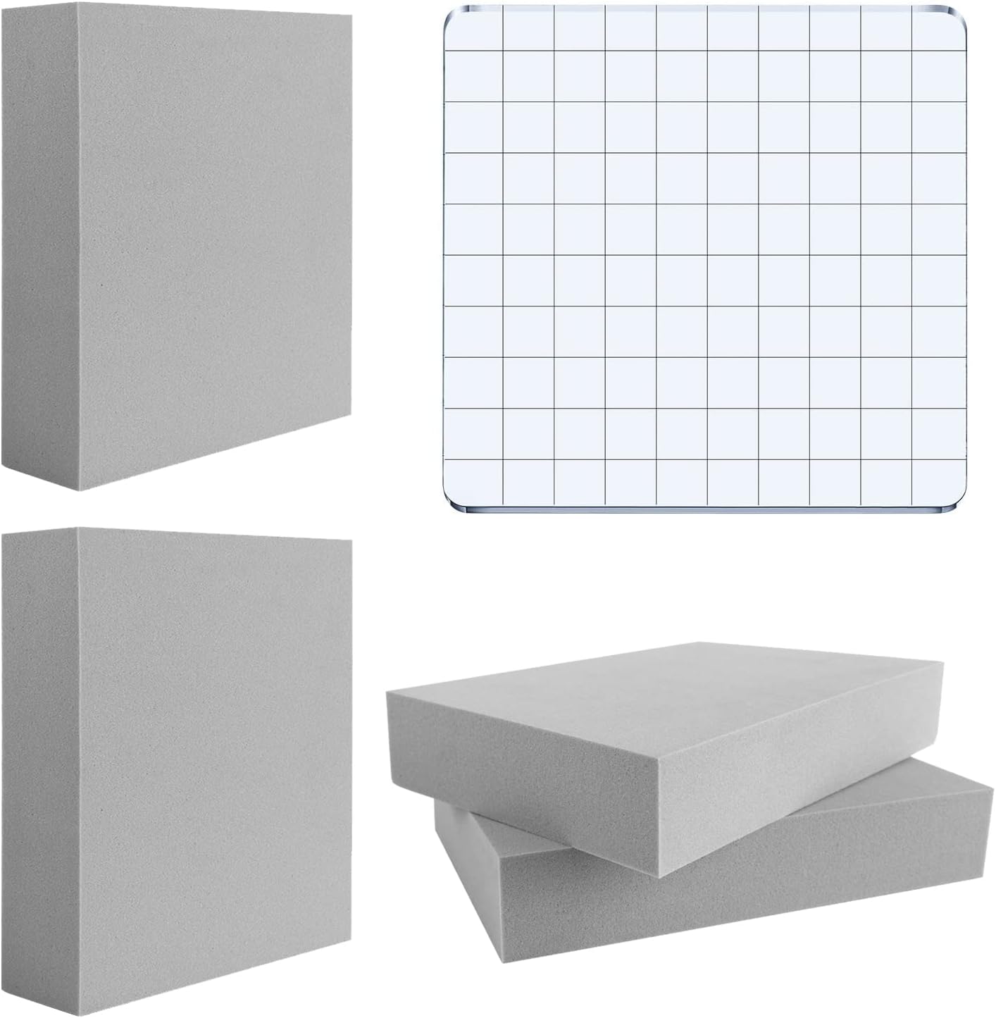 5 Pcs Moldable Foam Block - Grey, Acrylic Stamp Block, Dry Foam Stamp Pad for Sculpture, Modeling, DIY Arts and Handicrafts Projects - Crafty Corner