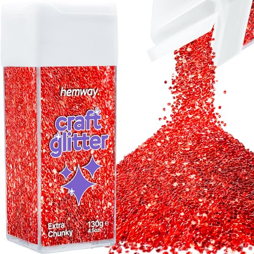 Craft Glitter Shaker Red 110g Extra Chunky (3.8 Ounce)
