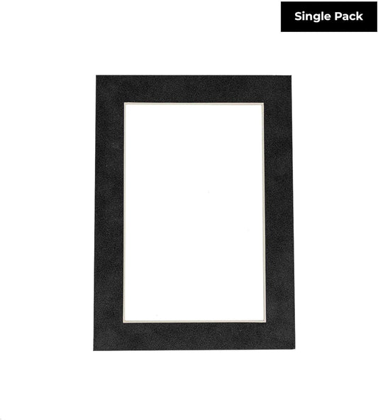 11x14 Mat Bevel Cut for 8.5x11 Photos - Acid Free Dark Grey Suede Precut Matboard - For Pictures, Photos, Framing - 4-ply Thickness