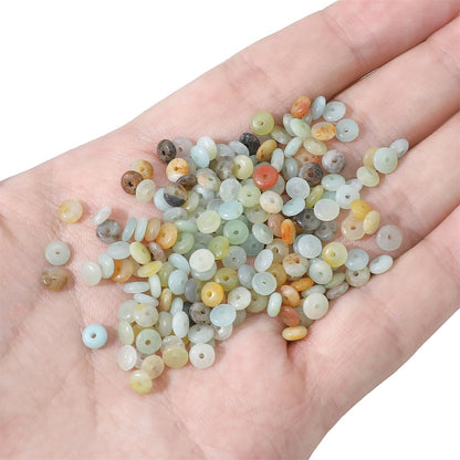 Natural Amazonite Disk Stone Beads 4x2mm 160pcs Rondelle Loose Semi Gemstone Beads for Jewelry Making Design