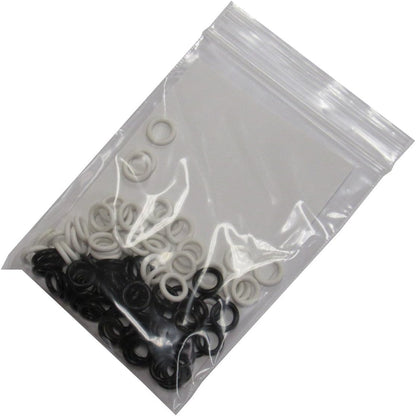(100 Pack) Soft Stitch Ring Markers, Black & White (Small Size for Needle Sizes 0-8, for Knitting/Crochet/etc)