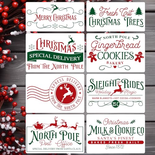 Christmas Stencils for Crafts Reusable 12" Christmas Stencil (8 Count)