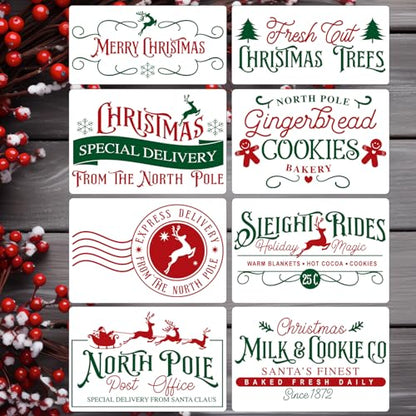 Christmas Stencils for Crafts Reusable 12" Christmas Stencil (8 Count)