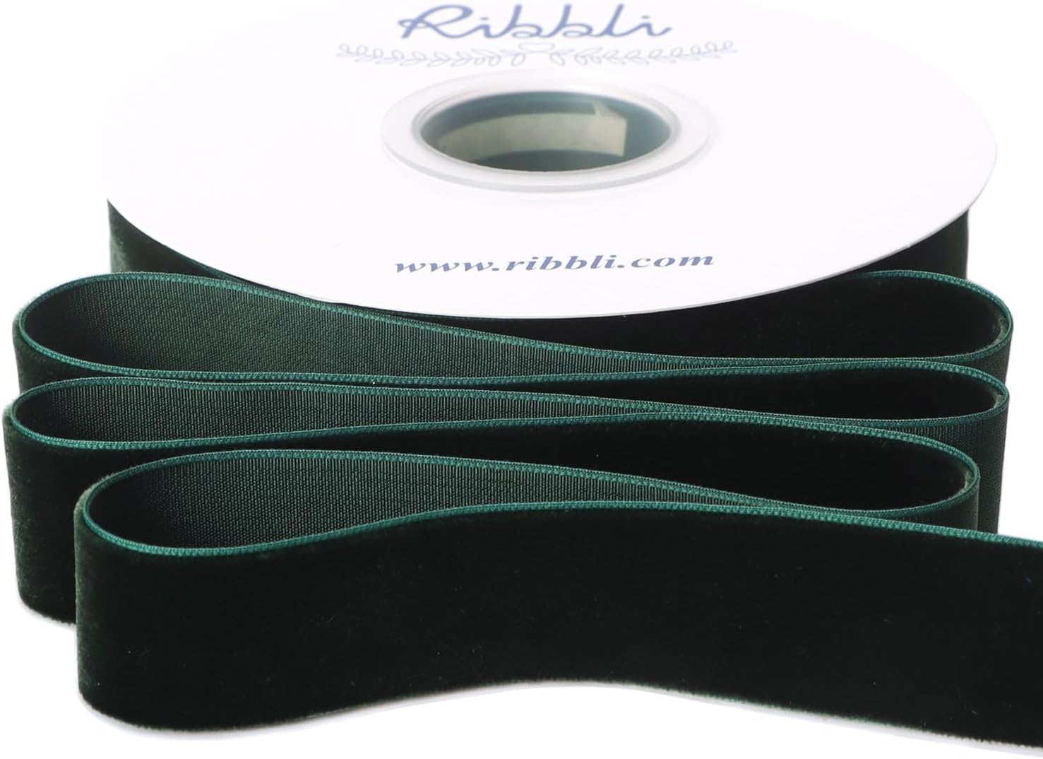 Ribbli Dark Green Velvet Ribbon 1 Inches Continuous10 Yard Spool Red Christmas Ribbon for Gift Wrapping Crafts Home Decor - Crafty Corner