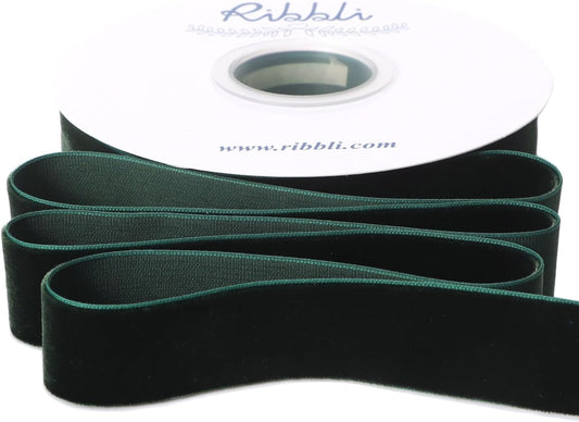 Ribbli Dark Green Velvet Ribbon 1 Inches Continuous10 Yard Spool Red Christmas Ribbon for Gift Wrapping Crafts Home Decor - Crafty Corner
