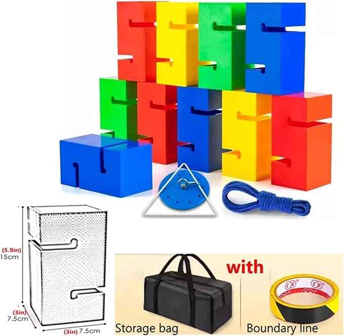 Team Building Team Tower Game Adults Work Outdoor Activities Field Day Teamwork Block Stacking Game Kit for Office School Group