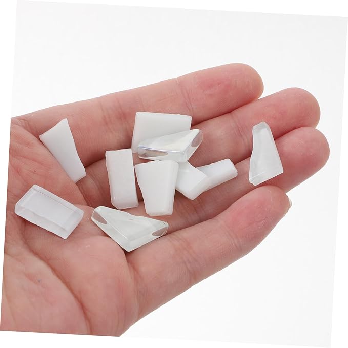 White Glass Mosaic Tiles for Crafts and Home Decor Irregular Small Glass Pieces for DIY Projects Sparkling Tiles for Artworks Stepping Stones and Backsplashes Bag