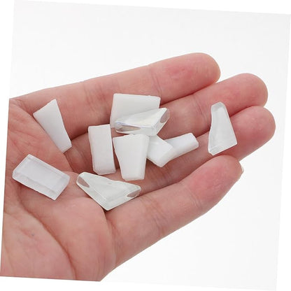 White Glass Mosaic Tiles for Crafts and Home Decor Irregular Small Glass Pieces for DIY Projects Sparkling Tiles for Artworks Stepping Stones and Backsplashes Bag