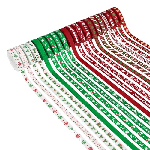 3 8 inch 100 Yards Assorted Christmas Ribbon (300 Foot)