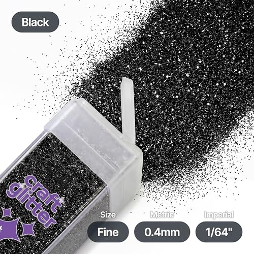 Craft Glitter Shaker Black 130g Fine (4.58562 Ounce)