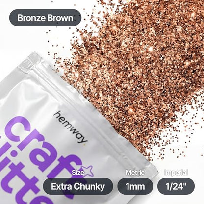 Craft Glitter Bronze Brown 100g Extra Chunky Glitter (3.5 Ounce)