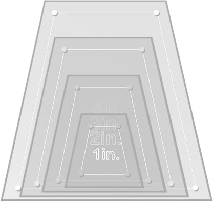 Quilting Acrylic Template Set | Precision Tools for Quilting Enthusiasts | Tumbler Blocks Design | Includes Sizes 4", 3", 2", 1" | 1/8 Clear Acrylic | 1/4" Seam Allowance for Accuracy