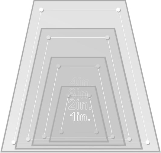 Quilting Acrylic Template Set | Precision Tools for Quilting Enthusiasts | Tumbler Blocks Design | Includes Sizes 4", 3", 2", 1" | 1/8 Clear Acrylic | 1/4" Seam Allowance for Accuracy