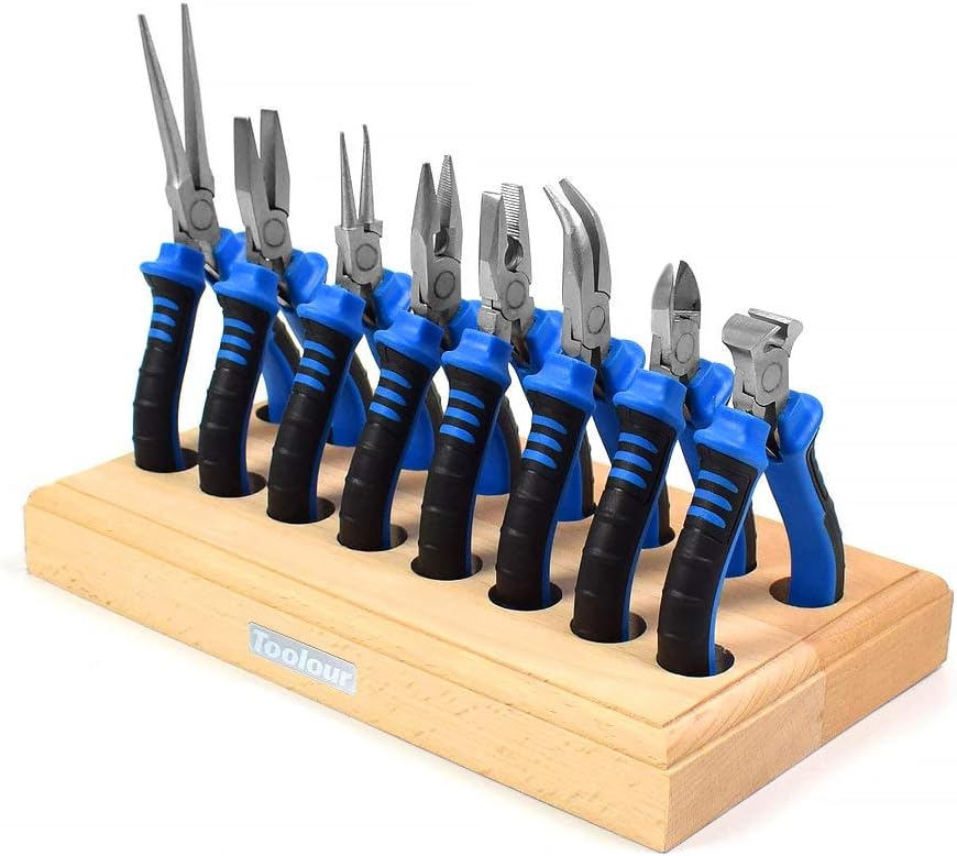 Toolour Jewelry Pliers Set Jeweler Making Tools Kit with Wood Holder,8Pcs Professional Wire Plier for Beading Jewelry Maker DIY Crafting Wrapping Crimping Cutting Repair,Essential Tools for Adults - Crafty Corner