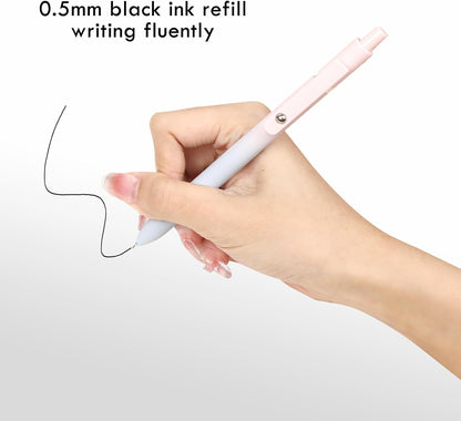 Ddaowanx Gel Pens, 10 Pcs 0.7mm Quick Dry Black Ink Pens Fine Point Smooth Writing Pens, Cute Office School Supplies Gifts for Women (10 Pcs Gradient-Black Ink)