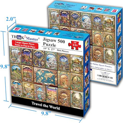 Travel the World 500 pieces Large Format Jigsaw Puzzle