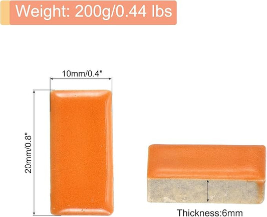 MECCANIXITY 200g Ceramic Mosaic Tiles for Crafts Bulk, Rectangle Orange Ceramic Tiles for Mosaic Kits Garden Stepping Stone Cup Mat