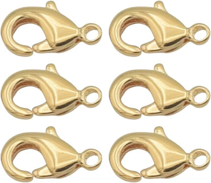 Gold Filled Alternative Findings 18K Lobster Clasps - Multi-Size Pack Secure and Elegant Jewelry Fasteners 6x10mm