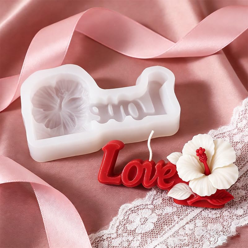 3D Flower Love Resin Molds for Candle Making